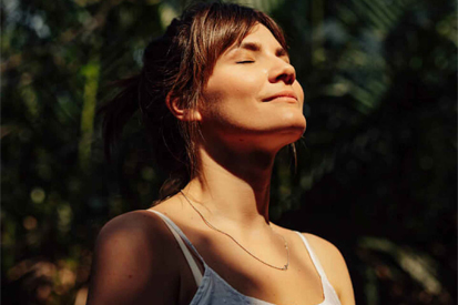 A woman enjoying the sunshine