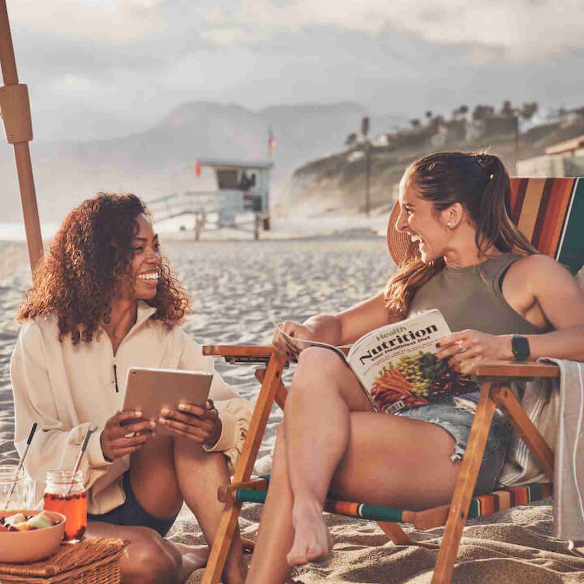 Two women on the beach